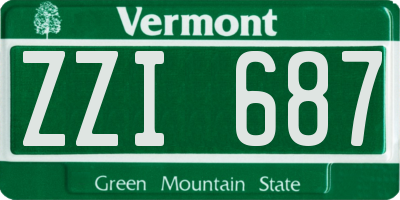 VT license plate ZZI687