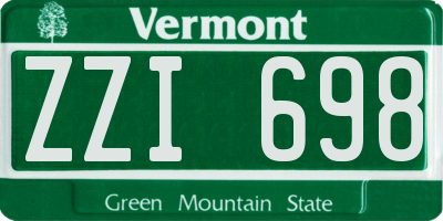 VT license plate ZZI698