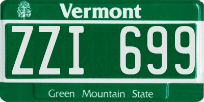 VT license plate ZZI699