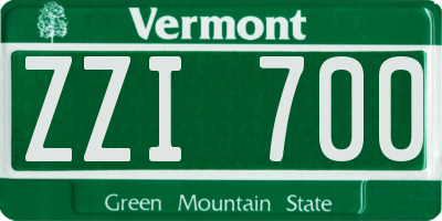 VT license plate ZZI700