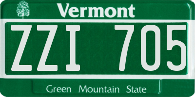 VT license plate ZZI705