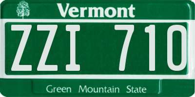 VT license plate ZZI710