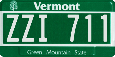 VT license plate ZZI711