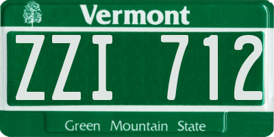 VT license plate ZZI712
