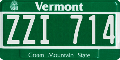 VT license plate ZZI714