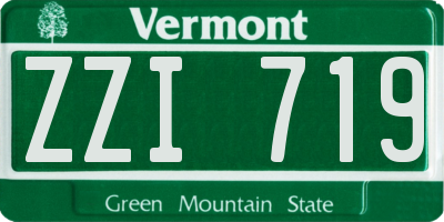 VT license plate ZZI719