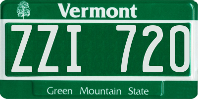VT license plate ZZI720