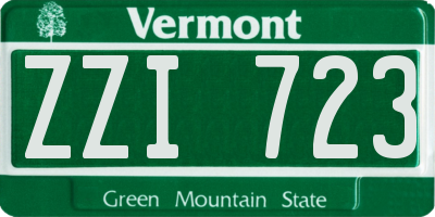 VT license plate ZZI723
