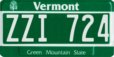 VT license plate ZZI724