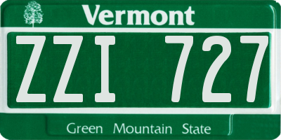 VT license plate ZZI727