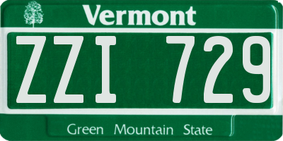 VT license plate ZZI729