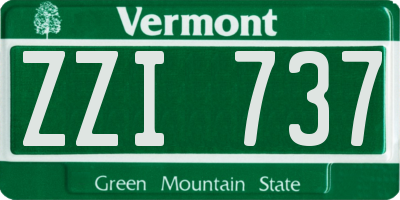 VT license plate ZZI737