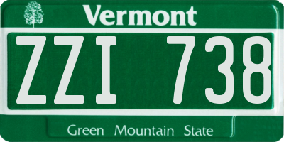 VT license plate ZZI738