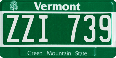 VT license plate ZZI739