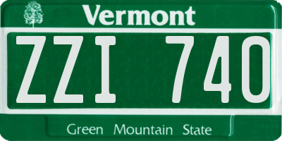 VT license plate ZZI740