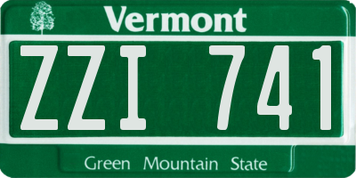 VT license plate ZZI741