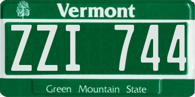 VT license plate ZZI744