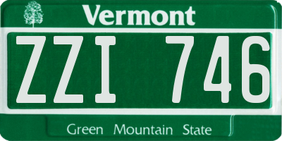 VT license plate ZZI746