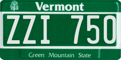 VT license plate ZZI750