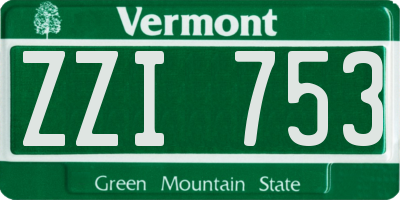 VT license plate ZZI753
