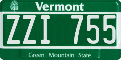 VT license plate ZZI755