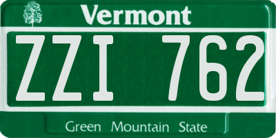 VT license plate ZZI762