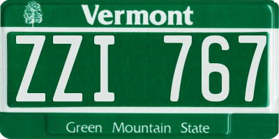 VT license plate ZZI767