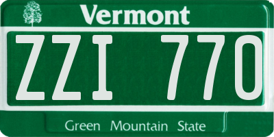 VT license plate ZZI770