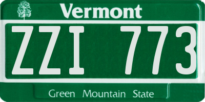 VT license plate ZZI773