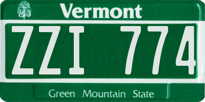VT license plate ZZI774