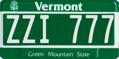 VT license plate ZZI777