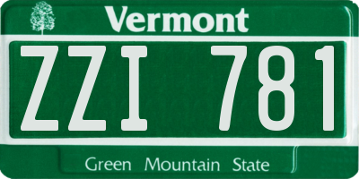 VT license plate ZZI781