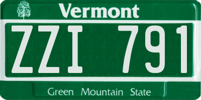 VT license plate ZZI791