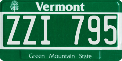 VT license plate ZZI795