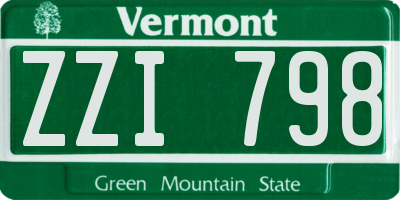 VT license plate ZZI798