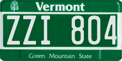 VT license plate ZZI804