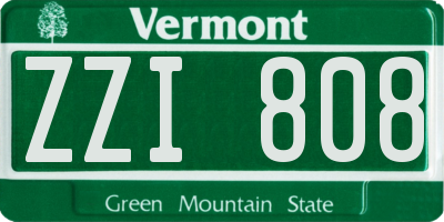 VT license plate ZZI808