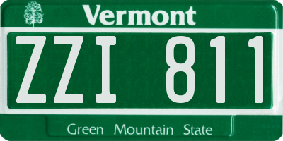 VT license plate ZZI811