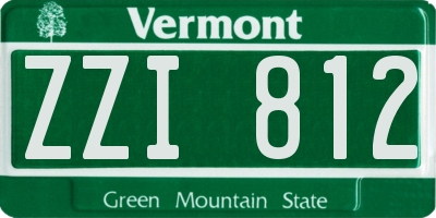VT license plate ZZI812