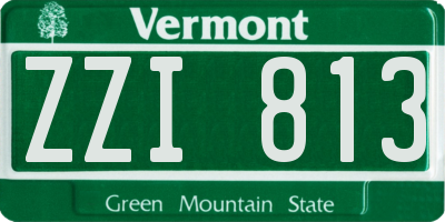 VT license plate ZZI813
