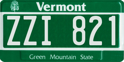 VT license plate ZZI821