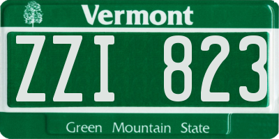 VT license plate ZZI823