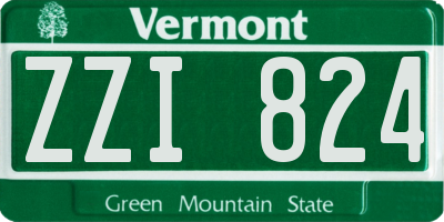 VT license plate ZZI824