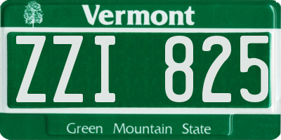 VT license plate ZZI825