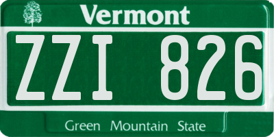 VT license plate ZZI826