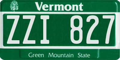 VT license plate ZZI827