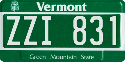 VT license plate ZZI831