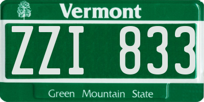 VT license plate ZZI833