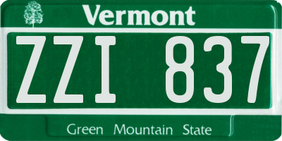 VT license plate ZZI837