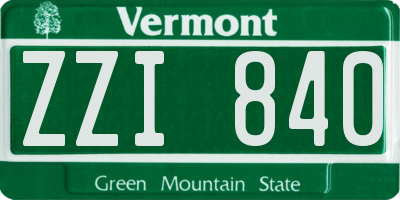 VT license plate ZZI840